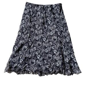 Black and white silk skirt by Karen Kane